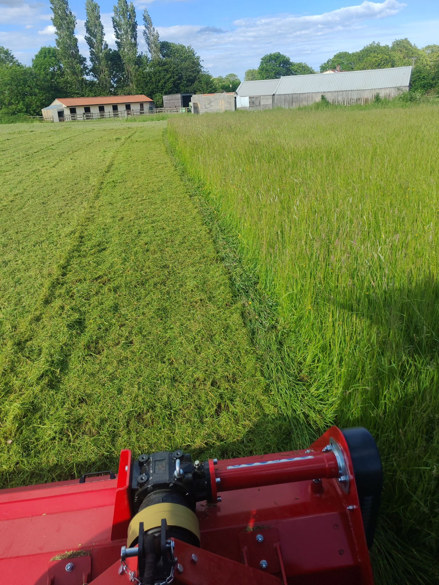 Before-and-after field mowing and rural landscaping by MES Rural in Lincolnshire
