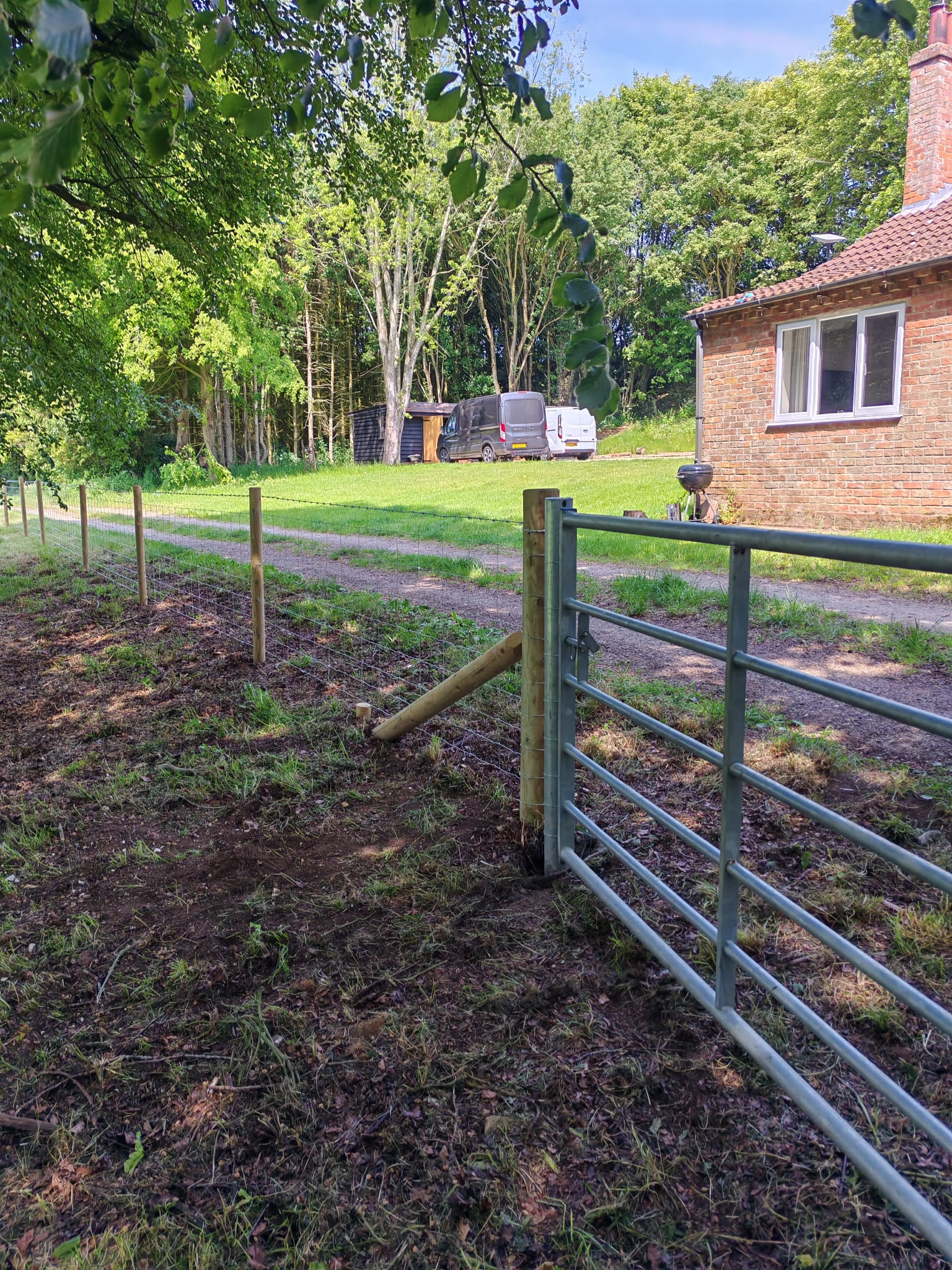 Finished stock fencing and field gate in Louth